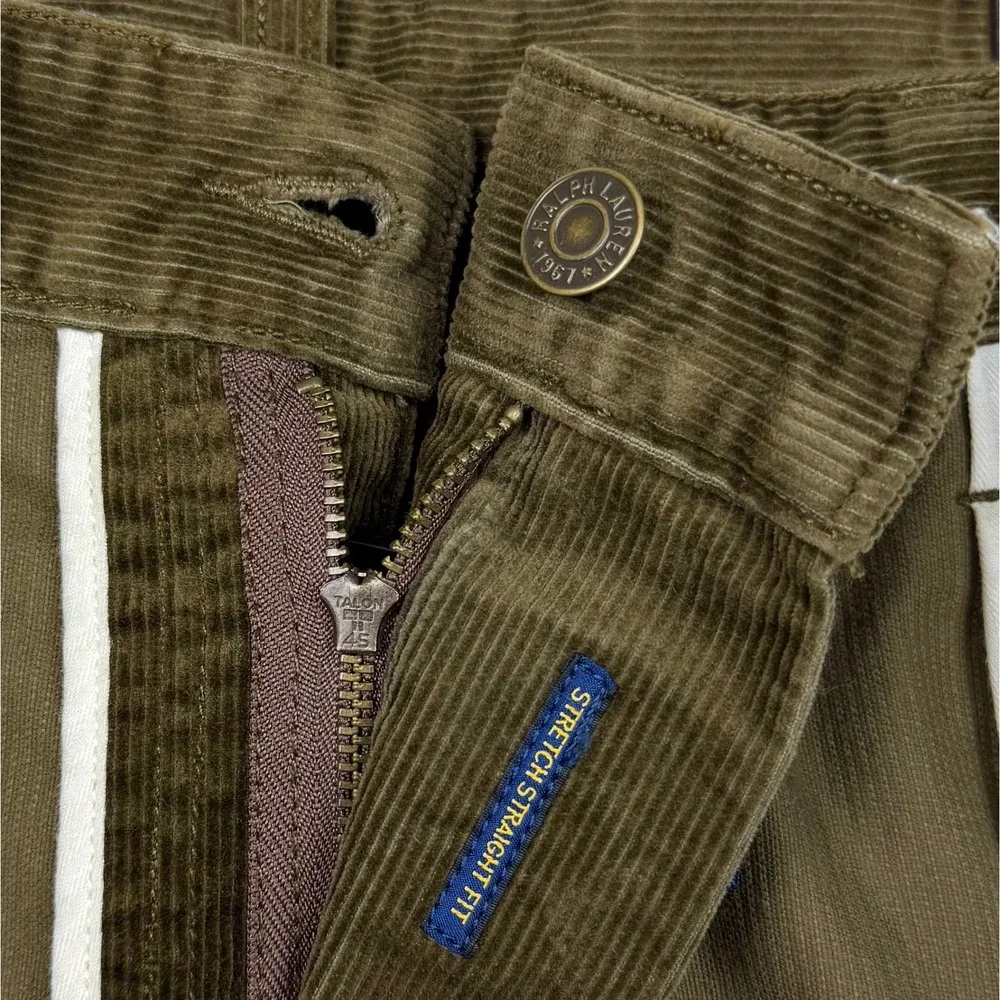 Vtg‎ Talon 45 Polo Ralph Lauren Corduroy Pants Stretch Straight Men 34x34 Brown